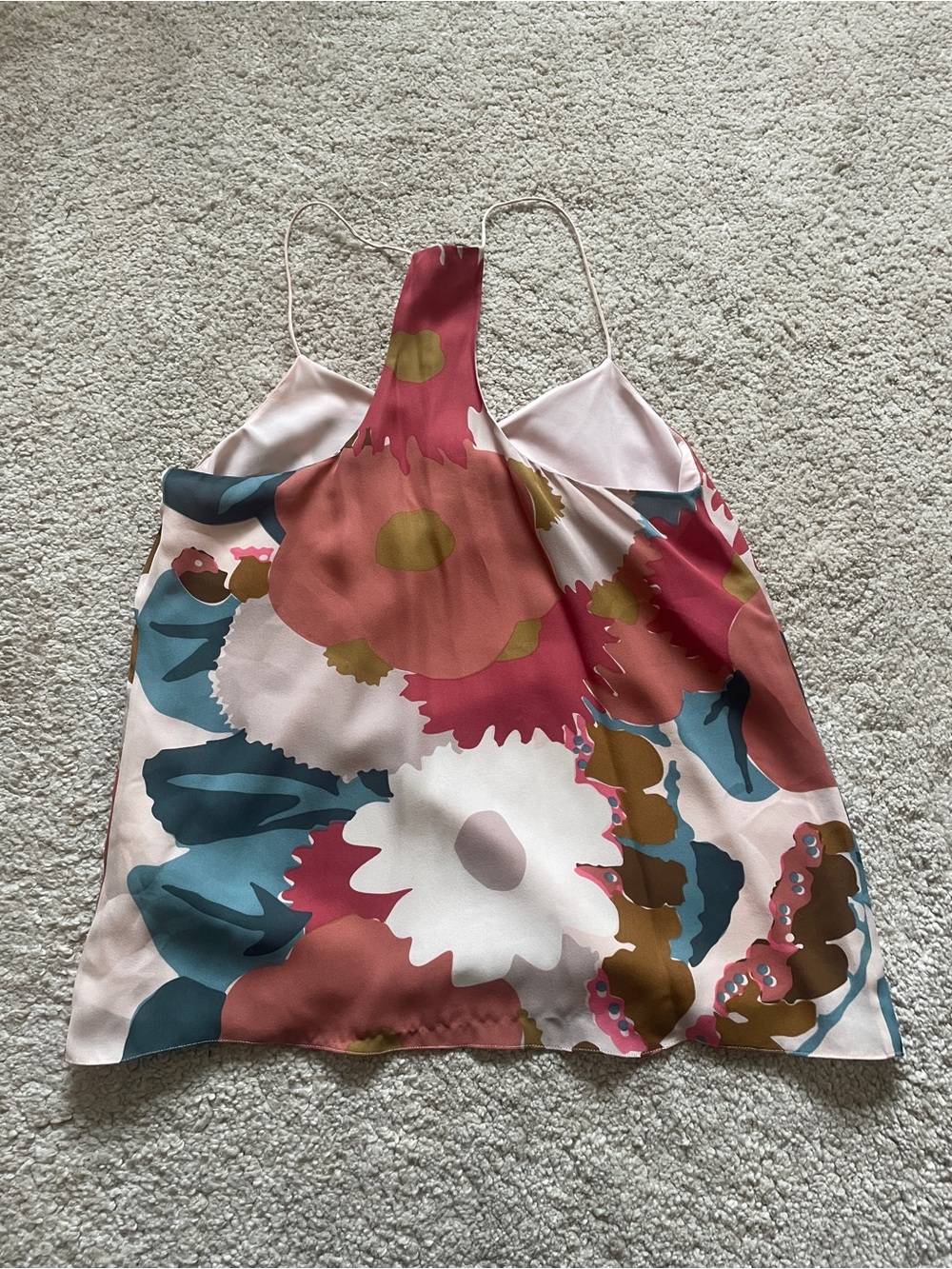 Tibi silk abstract floral racerback camisole top size 6 - Picture 5 of 8